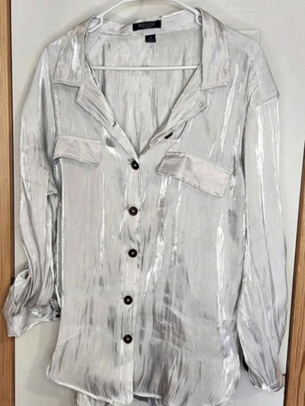 Rouge Button Down Shirt in White Size 1X Like New